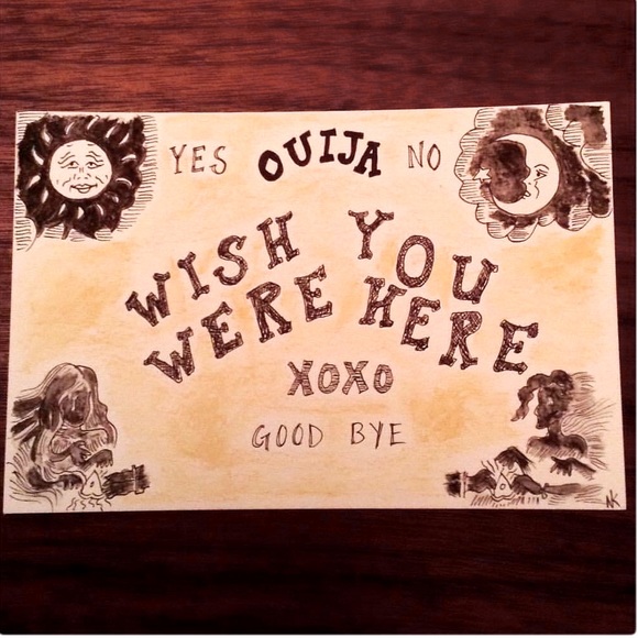 Ouija ® hand-drawn limited edition postcards. Each one is unique. Ink & tea, 4x6 - Picture 5 of 5